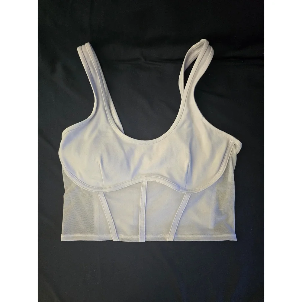 Alo Yoga Airbrush Mesh Corset Crop Tank Top Bra Women S
